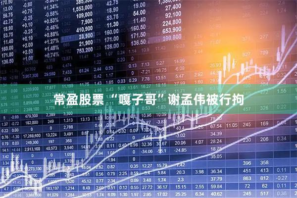 常盈股票 “嘎子哥”谢孟伟被行拘