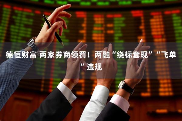 德恒财富 两家券商领罚！两融“绕标套现”“飞单”违规