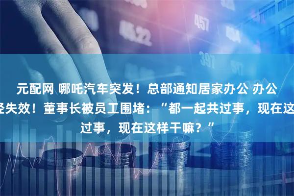 元配网 哪吒汽车突发！总部通知居家办公 办公室门禁已经失效！董事长被员工围堵：“都一起共过事，现在这样干嘛？”