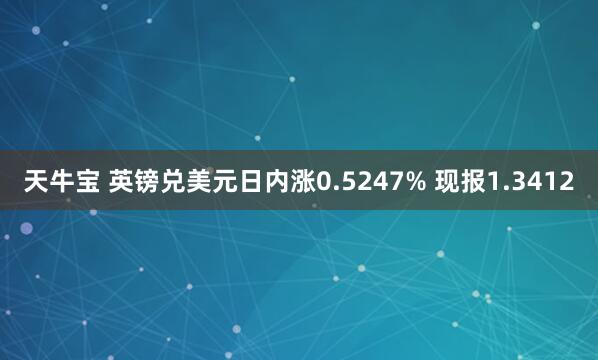 天牛宝 英镑兑美元日内涨0.5247% 现报1.3412